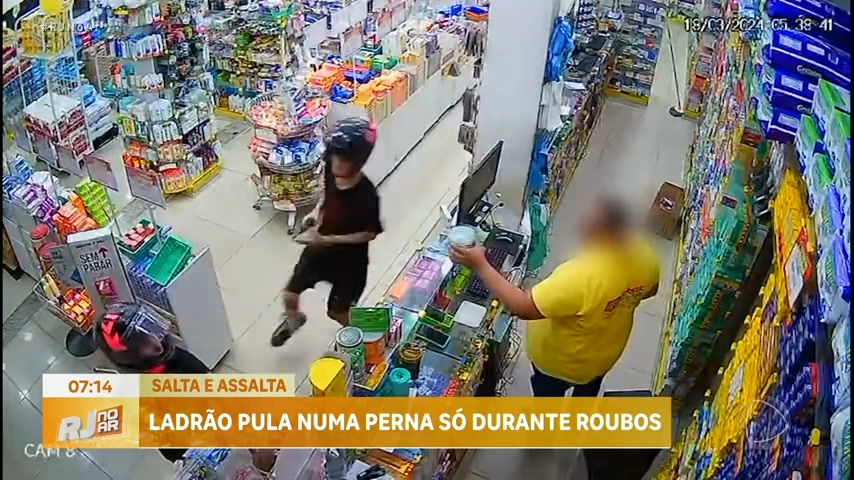 Vídeo: Ladrão com perna fraturada assalta loja em Campo Grande, zona oeste do Rio
