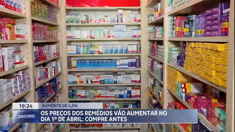Vídeo: Preços dos medicamentos terão aumento de 4,5% a partir de abril