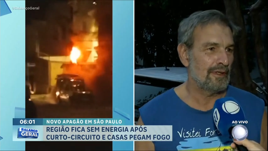 Vídeo: Casas pegam fogo após curto-circuito na zona sul de São Paulo