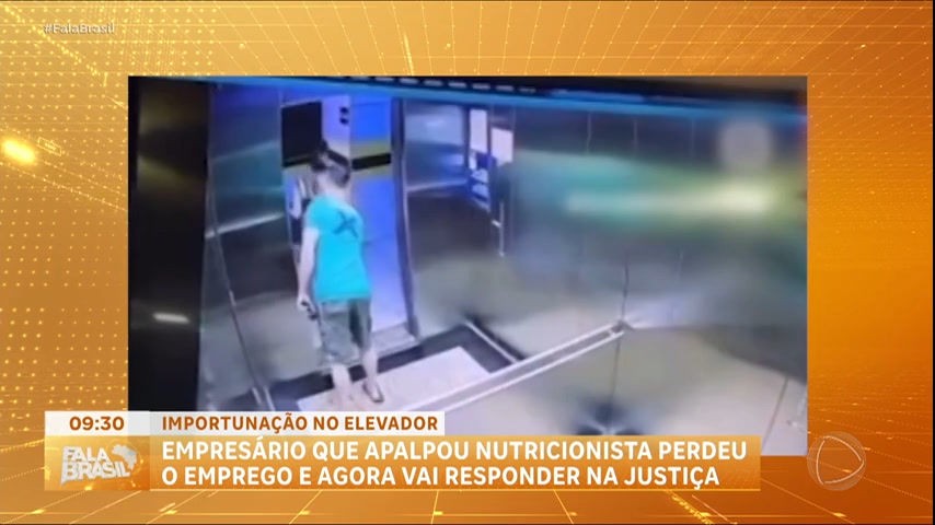 Vídeo: Homem que passou a mão em mulher em elevador deve responder na Justiça pelo crime
