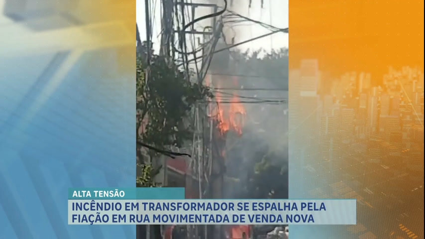 Vídeo: Vítima leva choque após incêndio na rede elétrica em Venda Nova, em BH