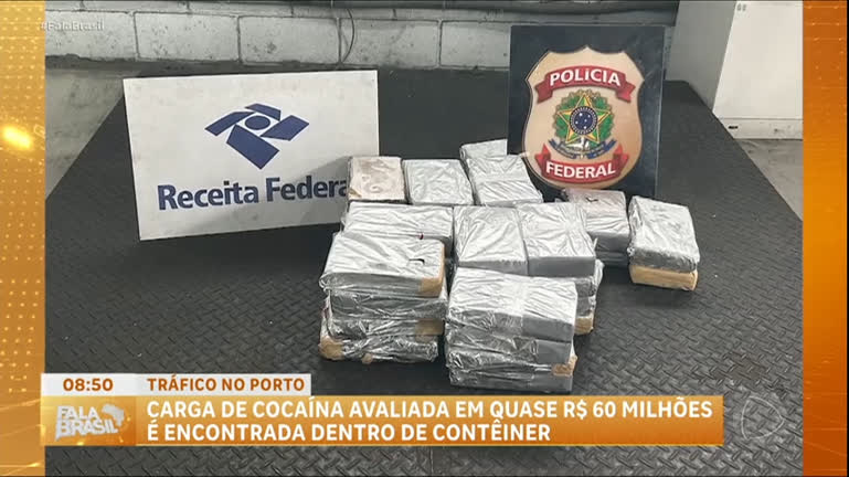 Vídeo: Carga milionária de cocaína é apreendida no porto de Santos