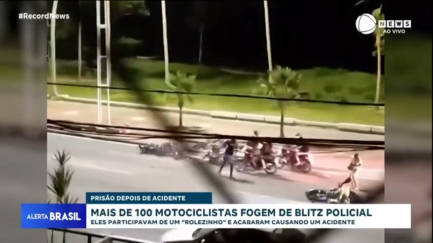 Vídeo: Veja vídeo: motociclistas que participavam de 'rolezinho' são presos após acidente, em Recife