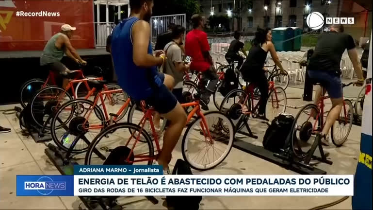 Vídeo: Cinema energizado por bicicleta atrai público para o Vale do Anhangabaú