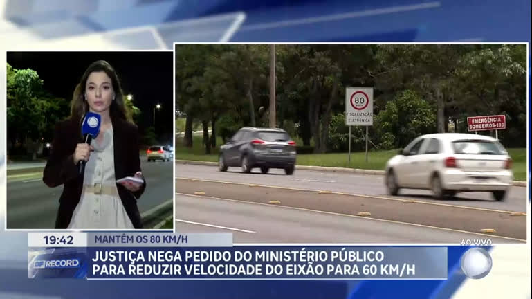 Vídeo: Justiça nega pedido para reduzir velocidade do Eixão para 60km/h