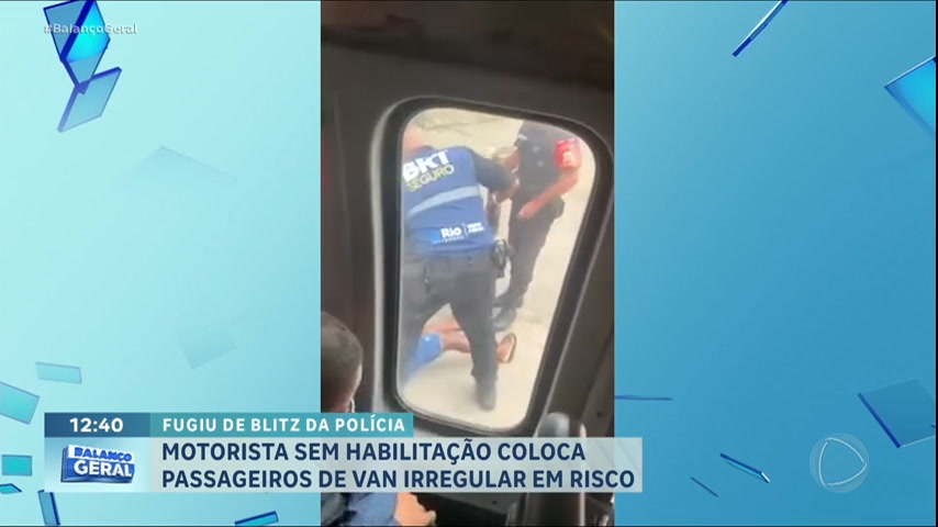 Vídeo: Motorista de van irregular foge de blitz em alta velocidade e é detido no Rio