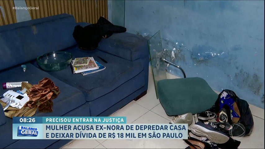 Vídeo: Mulher acusa ex-nora de destruir casa e deixar dívida de R$ 18 mil