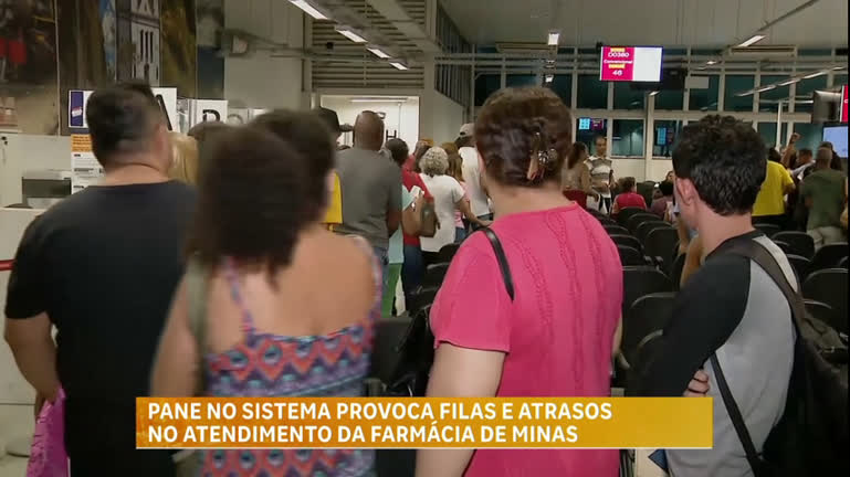 Vídeo: Pane em sistema eletrônico atrasa atendimentos na Farmácia de Minas, em BH