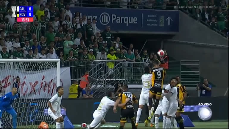 Vídeo: Novorizontino cria primeira boa chance contra o Palmeiras: Weverton faz bela defesa e evita o gol