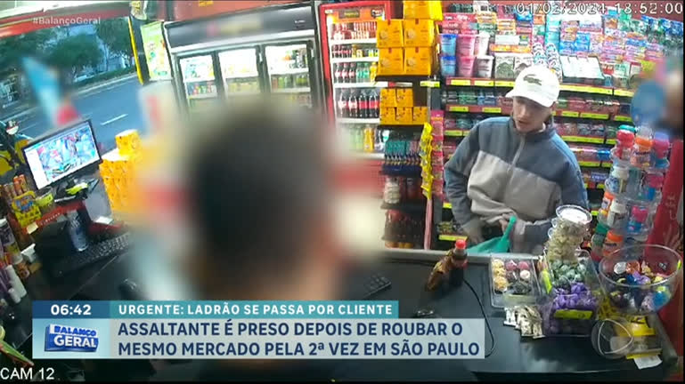 Vídeo: Ladrão é preso após assaltar mercado pela segunda vez em São Paulo