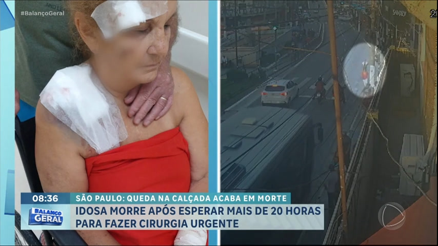 Vídeo: Idosa cai na calçada e morre após esperar mais 20 horas por cirurgia