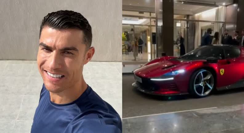 Vídeo: Cristiano Ronaldo desfila com carro de luxo avaliado em R$ 11 milhões
