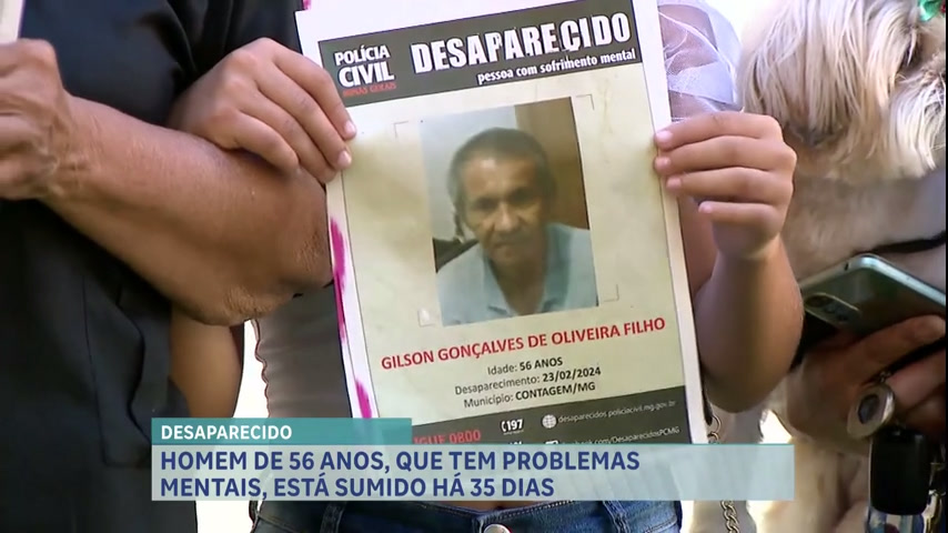 Vídeo: Família procura por morador de Contagem (MG) desaparecido há mais de 30 dias