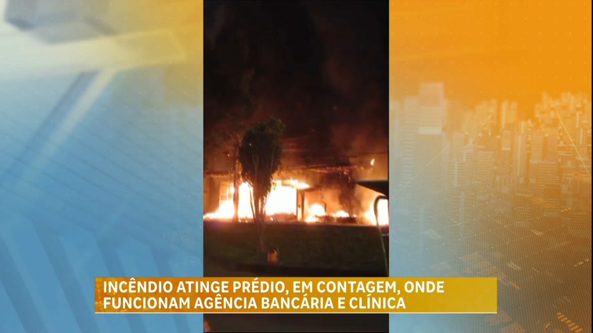 Vídeo: Incêndio atinge prédio de banco em Contagem (MG)