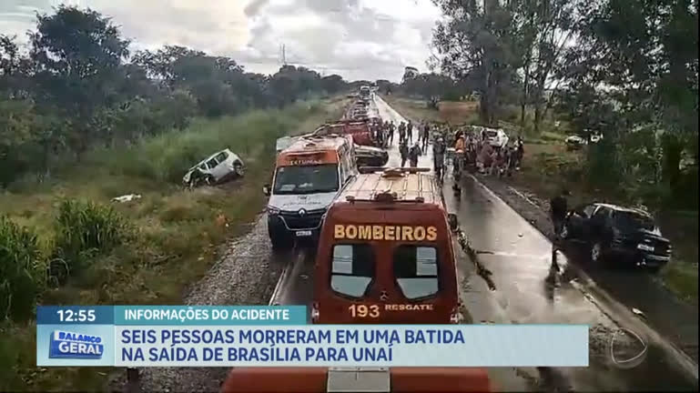 Vídeo: Acidente entre dois carros na saída de Brasília para Unaí deixa seis mortos