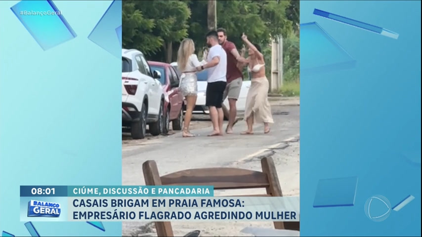 Vídeo: Casais brigam e trocam agressões em praia famosa de Fortaleza (CE)