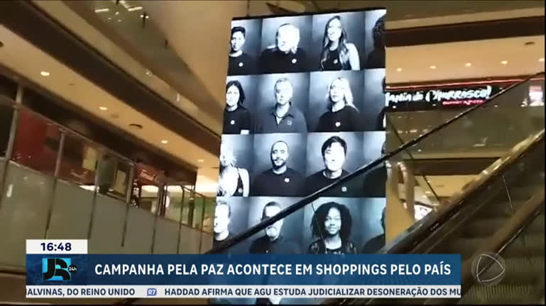 Vídeo: Campanha pela paz acontece em shoppings do Brasil até o fim de abril