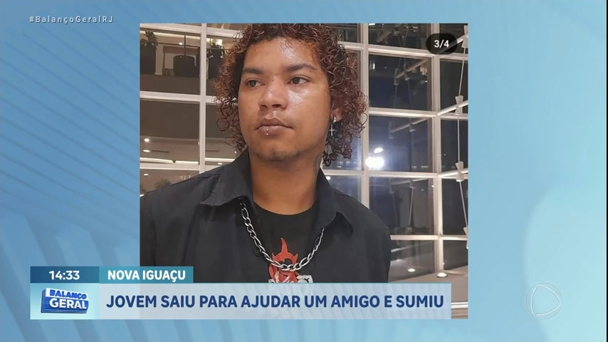 Vídeo: Jovem sai para ajudar amigo e desaparece na Baixada Fluminense
