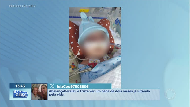Vídeo: Bebê aguarda transferência para fazer cirurgia no coração, no Rio
