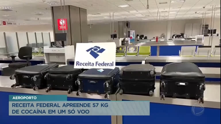 Vídeo: Receita Federal apreende 57 kg de cocaína no Aeroporto de Brasília