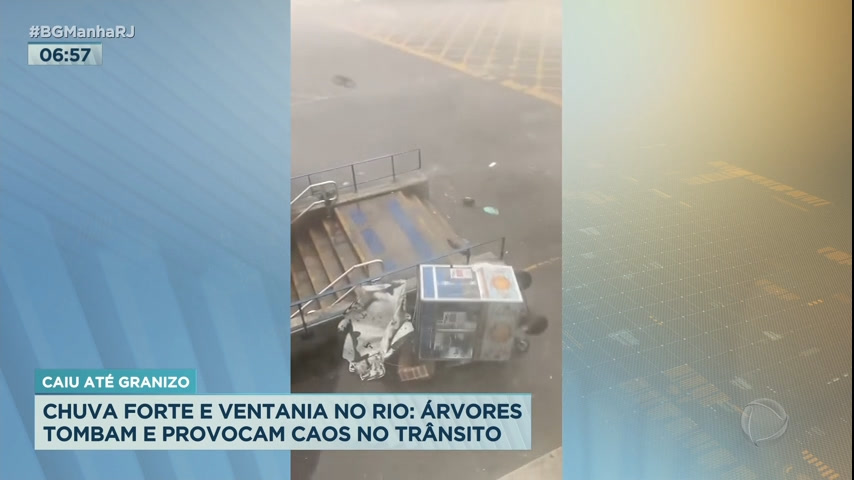 Vídeo: Chuva e vento forte causam transtornos na cidade do Rio de Janeiro