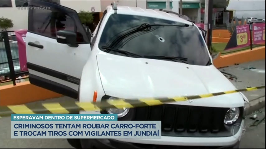 Vídeo: Criminosos tentam roubar carro-forte e trocam tiros com vigilantes em Jundiaí (SP)