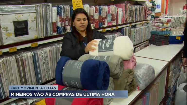 Vídeo: Frio aumenta procura por agasalhos e cobertores em BH
