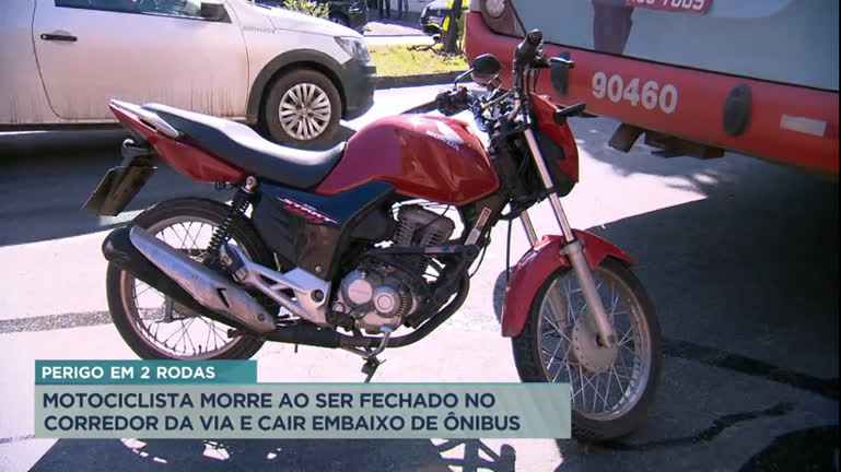 Vídeo: Motociclista morre ao cair embaixo de ônibus em Belo Horizonte
