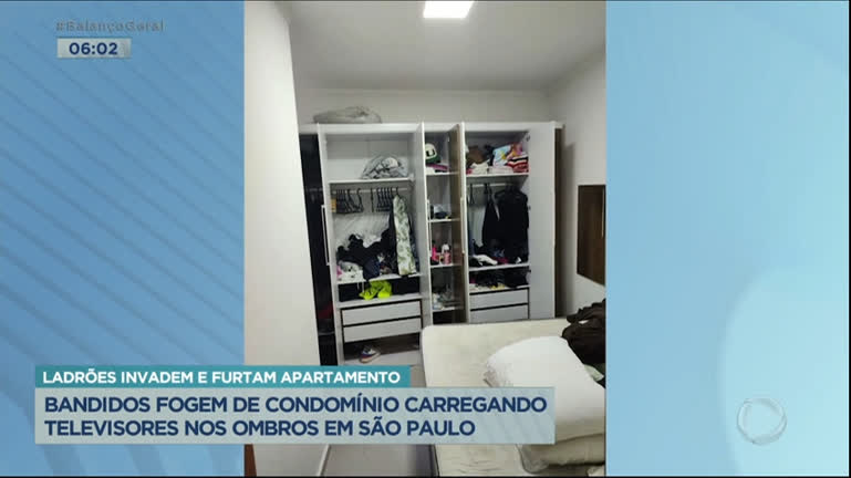 Vídeo: Bandidos invadem apartamento em SP e deixam prejuízo de R$ 20 mil