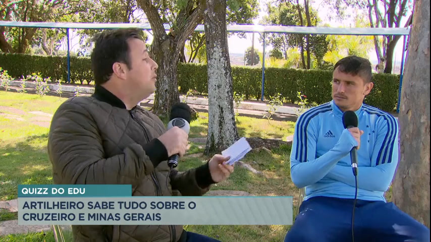 Vídeo: Edu, jogador do Cruzeiro, responde a um quizz sobre Minas Gerais