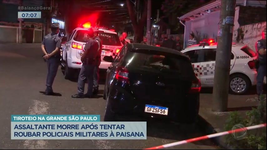 Vídeo: Criminoso morre ao tentar assaltar policiais em São Paulo