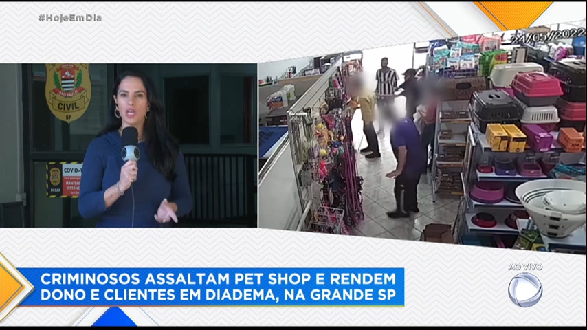 Vídeo: Polícia procura criminosos que assaltaram pet shop em Diadema