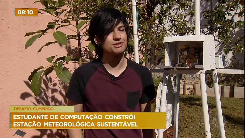 Estudante de computação constrói estação meteorológica sustentável