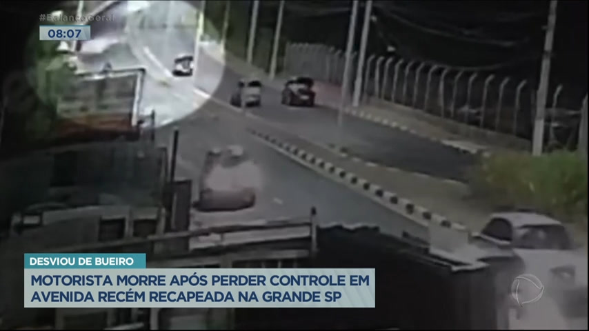 Vídeo: Motorista morre ao tentar desviar de tampa de bueiro na Grande SP