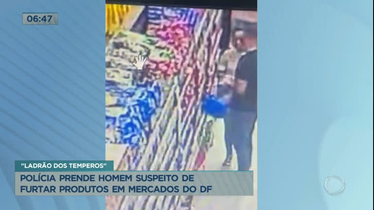 Vídeo: Polícia prende homem suspeito de furtar produtos em mercados do DF