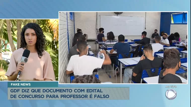 Vídeo: Suposto edital de concurso para professor é falso, diz GDF