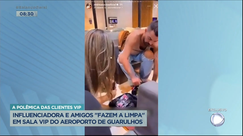 Vídeo: Influenciadores fazem limpa em sala vip de aeroporto e causam polêmica