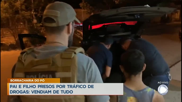  Pai e filho são presos por tráfico de drogas em borracharia no Entorno