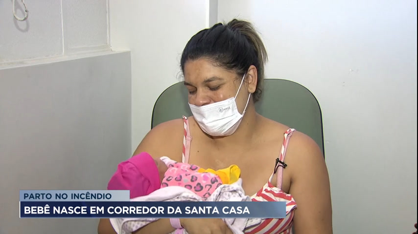 Vídeo: Durante incêndio, bebê nasce em corredor da Santa Casa de BH