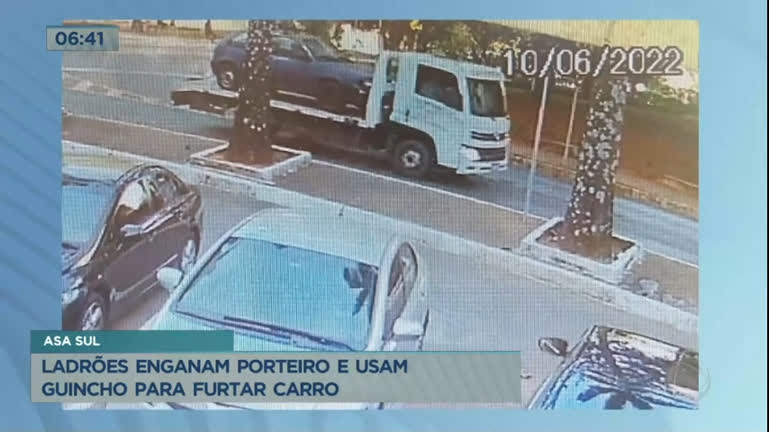 Vídeo: Criminosos usam guincho para furtar carro na Asa Sul (DF)