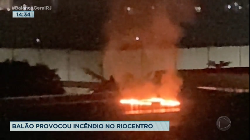 Vídeo: Balão provoca incêndio no pavilhão 3 do Riocentro