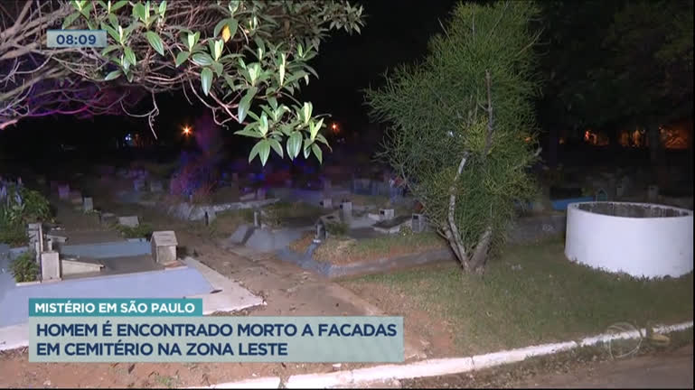 Vídeo: Homem é encontrado morto a facadas em cemitério de SP