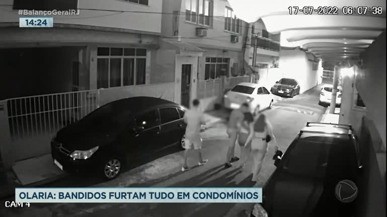 Vídeo: Câmeras flagram invasão e tentativa de furtos em condomínio em Olaria, zona norte do Rio