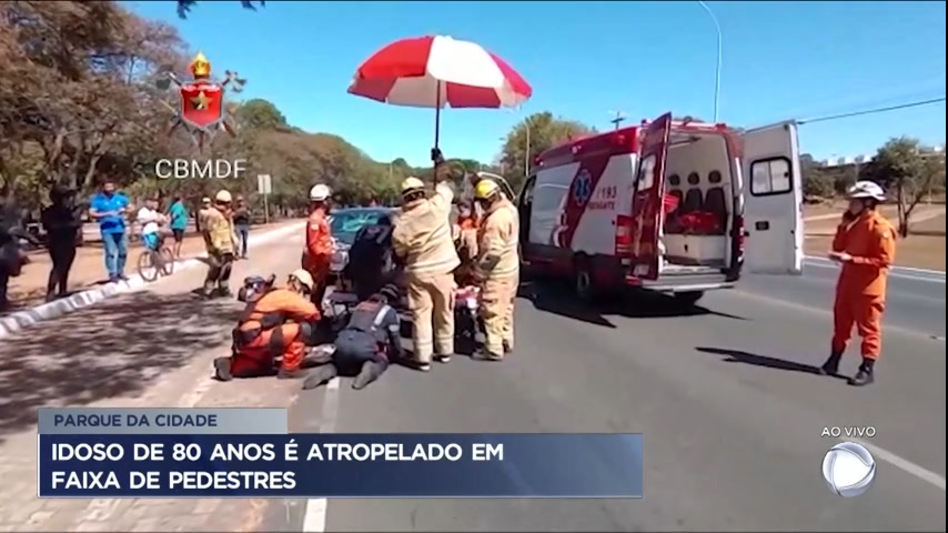 Vídeo: Idoso é atropelado em faixa de pedestres no Parque da Cidade