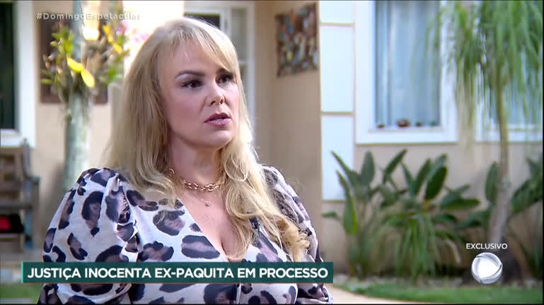 Vídeo: Ex-paquita Pituxita fala com o Domingo Espetacular após ser inocentada da acusação de calúnia