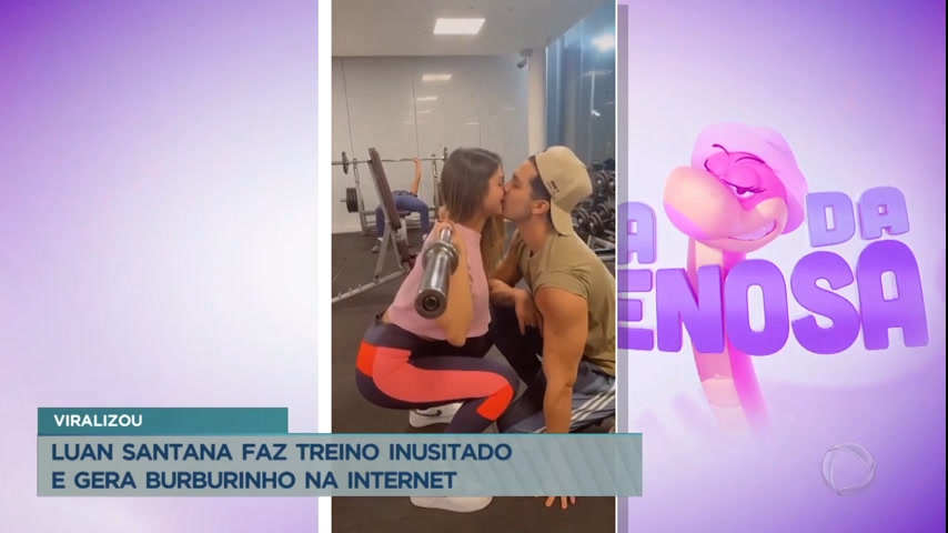 Vídeo: Luan Santana faz treino inusitado para incentivar noiva a malhar