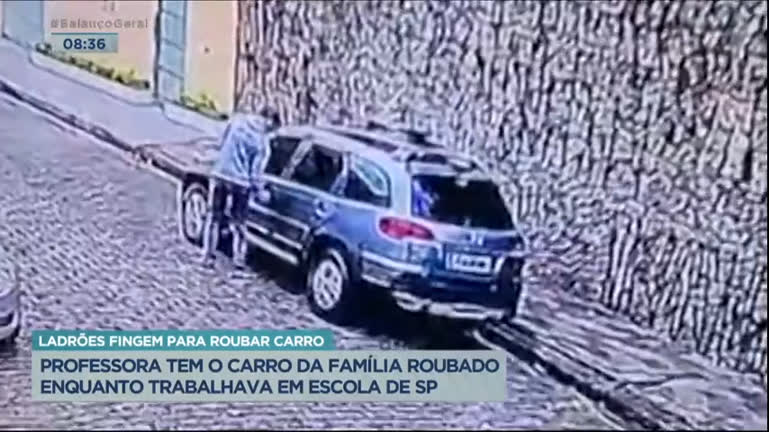 Vídeo: Professora tem carro roubado enquanto dava aulas na Grande São Paulo