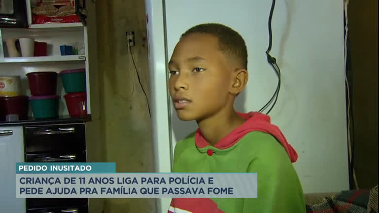 Vídeo: "Agradeci muito", diz menino de 11 anos que ligou para polícia pedindo comida para família