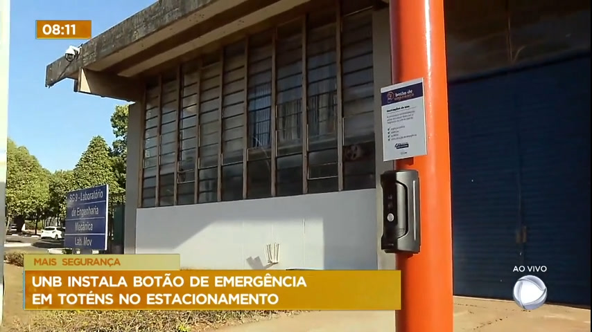 Vídeo: UnB instala postes com botão de emergência em estacionamentos