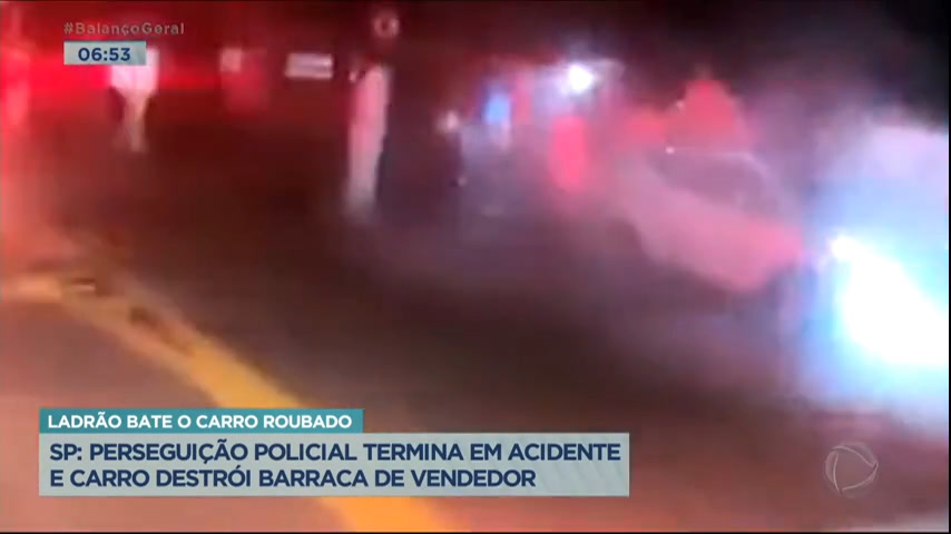Vídeo: Criminoso em fuga bate carro em muro na zona sul de SP